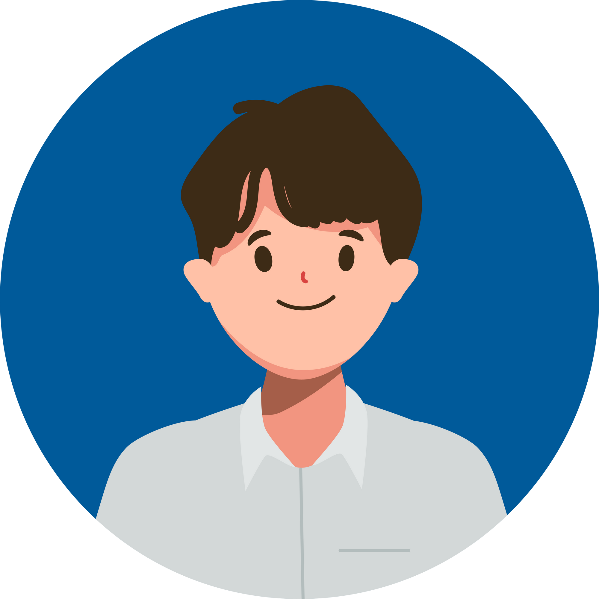 Man profile picture in circle clipart element character.